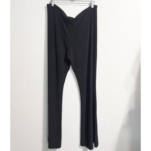 Sympli Slinky Pants Pull On Sz 14 Black Wide Leg Stretchy Flare Basic - Picture 1 of 9